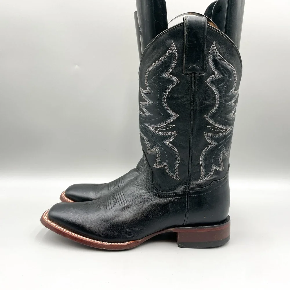 Shyanne Womens 8.5B Black Leather Square Toe Western Cowboy Ranch Rodeo Country